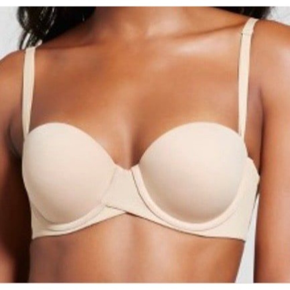 Maidenform Ultimate Stay Put Strapless Underwire Bra Body Beige 38DD New